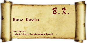 Bocz Kevin névjegykártya